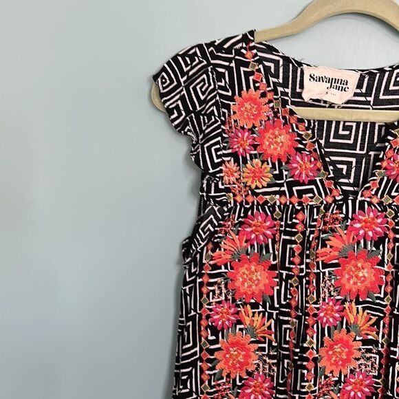 Savanna Jane Embroidered Geometric Dress - Picture 4 of 10